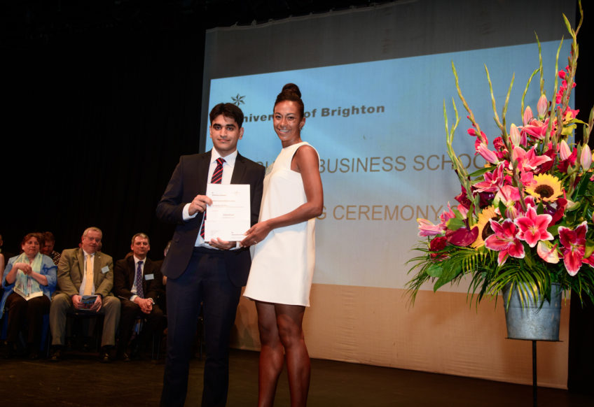 University of Brighton Business School Awards 2019, image of staff giving award