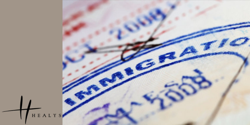 close up of immigration papers