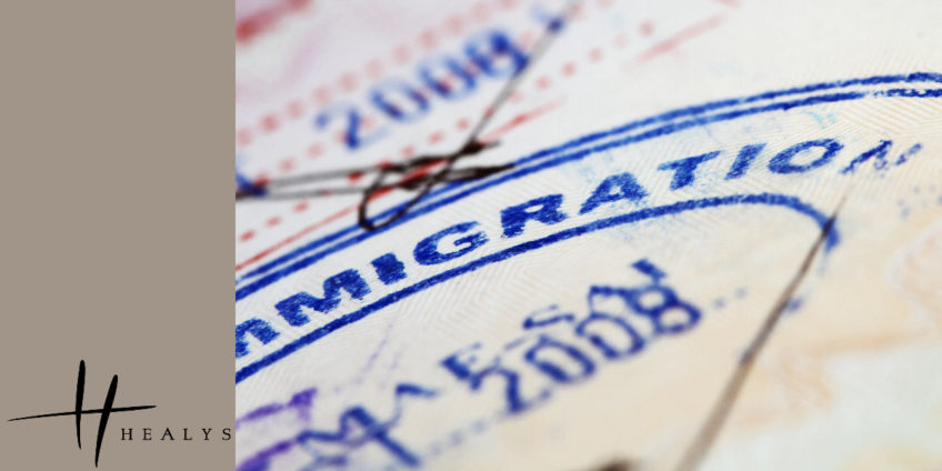 close up of immigration papers