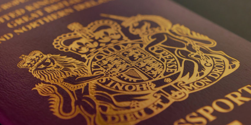 close up of British passport