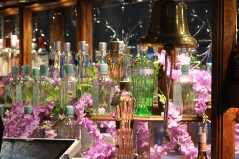 image of the brighton gin bottles behind the bar