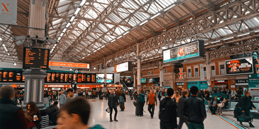 interior of busy london station